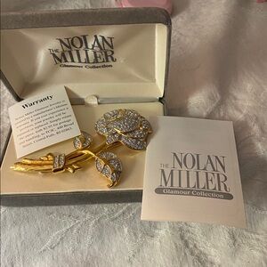 Nolan Miller Gold and Silver Sparkling Brooch